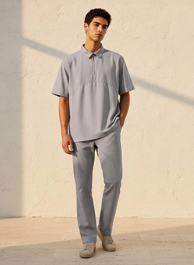 Love Pangolin Gray Love Pangolin Men Zip Through Polo T-shirt for Men | Best Price UAE
