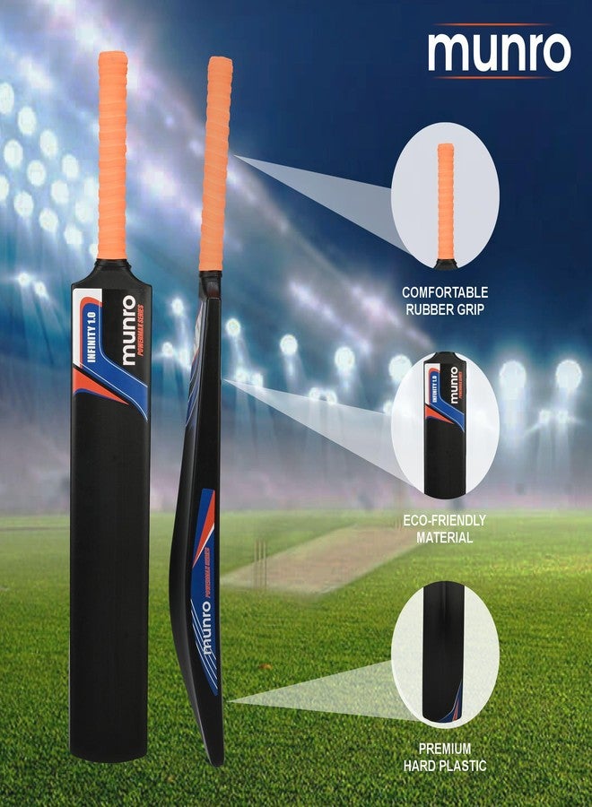 MUNRO Plastic Cricket Bat Set- Infinity 1.0 Powermax Series - Black, Full Size Cricket Bats for 15+ Years Age Ideal for Men & Women Training & Tournament Matches (Plastic Bat Full Size) - Image 3
