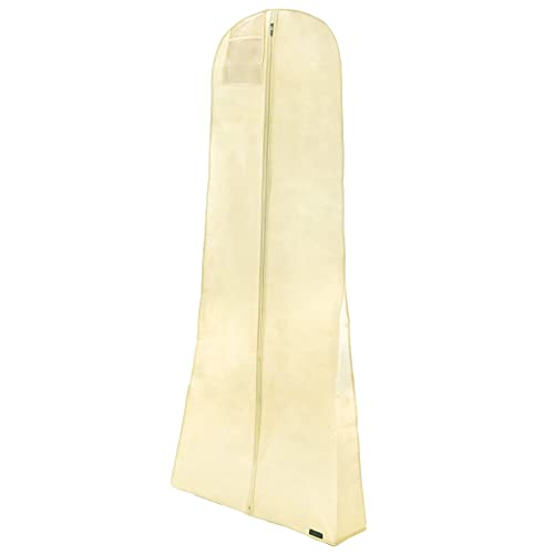 HANGERWORLD 72inch Breathable Wedding Gown Long Dress Hanging Garment Bag Cover for Closet Storage (Ivory) - Image 4