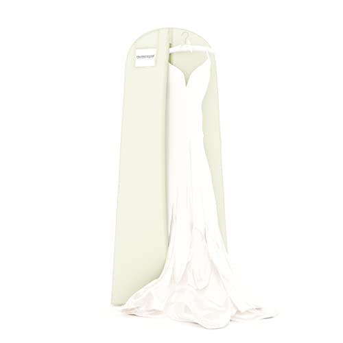 HANGERWORLD 72inch Breathable Wedding Gown Long Dress Hanging Garment Bag Cover for Closet Storage (Ivory) - Image 1