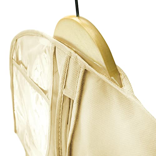 HANGERWORLD 72inch Breathable Wedding Gown Long Dress Hanging Garment Bag Cover for Closet Storage (Ivory) - Image 3