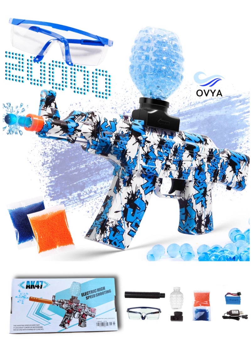 OVYA - Ovya Electric Gel Ball Blaster Toy Gun Automatic AEG AKM-47 Toys Gel Blaster/Ball Gun,  Eco-Friendly Gel Blaster Gun With 20000 Bullets And Goggles Fun And Outdoor Yard Activities Game For Kids Ages 14+ - Image 1