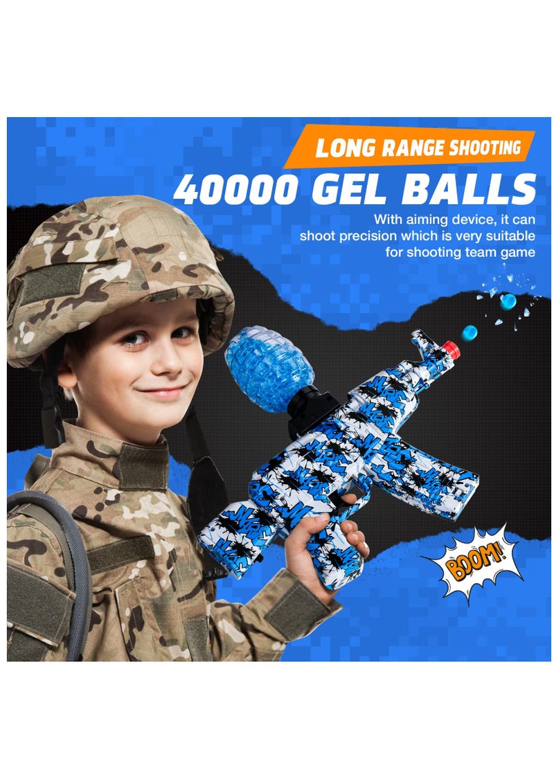 OVYA - Ovya Electric Gel Ball Blaster Toy Gun Automatic AEG AKM-47 Toys Gel Blaster/Ball Gun,  Eco-Friendly Gel Blaster Gun With 20000 Bullets And Goggles Fun And Outdoor Yard Activities Game For Kids Ages 14+ - Image 1