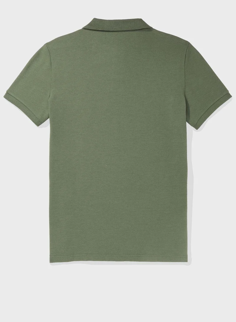 American Eagle Embroidered Logo Polo T-shirt