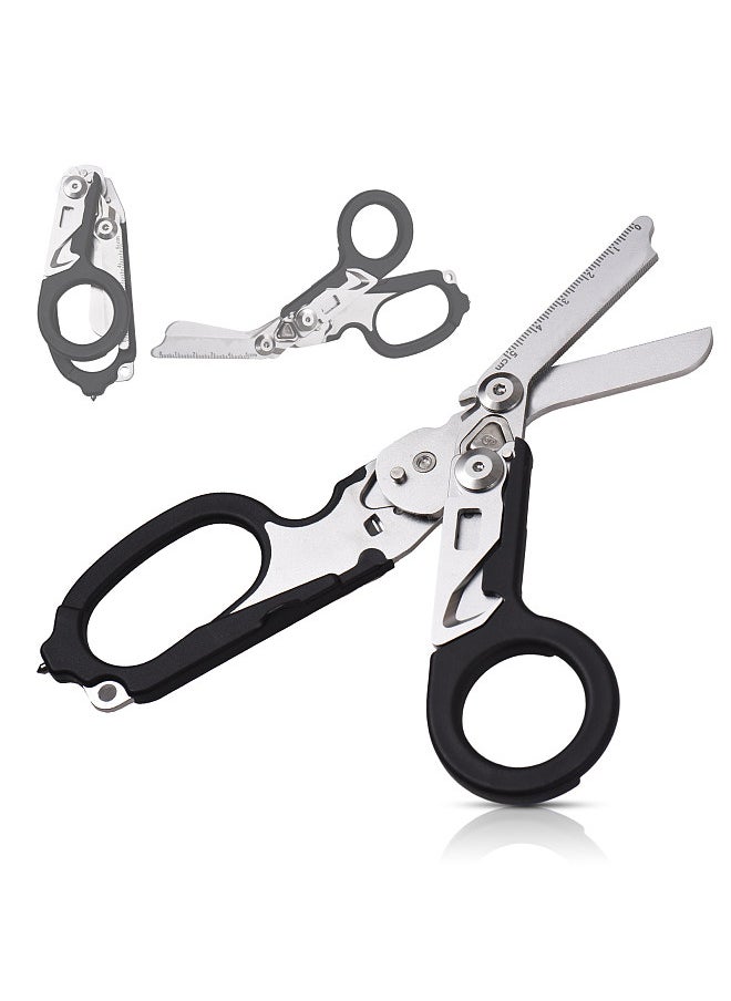 Generic Trauma Shear Multi functional Pliers Tool Outdoor Camping Tools Emergency Shears Ruler Band Cutter Glass Breaker Folding Scissors Non-slip Grip  - Image 1