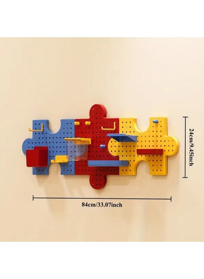 لوحة تنظيم الجدار متعددة الألوان مع خطاطيف ولوحات قابلة للتركيب معًا - Image 4