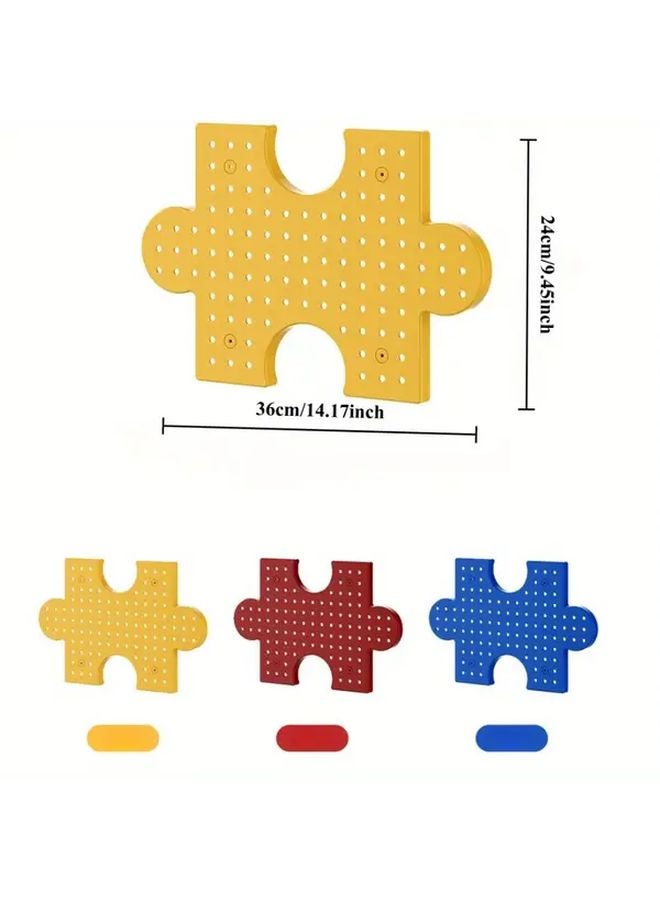 لوحة تنظيم الجدار متعددة الألوان مع خطاطيف ولوحات قابلة للتركيب معًا - Image 3