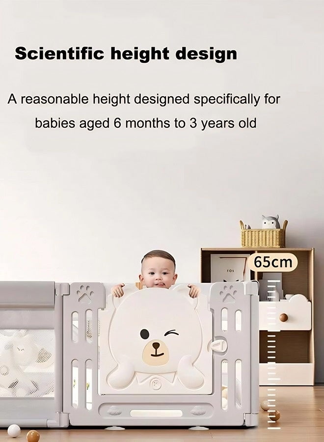Vixplorn Baby playpen, cute and charming playpen, home safety playpen, suitable for infants and toddlers, extra large baby playpen, 180*200 cm, indoor and outdoor baby playpen, breathable mesh playpen, fall-proof playpen, safe playpen, suitable for toddlers. - Image 3