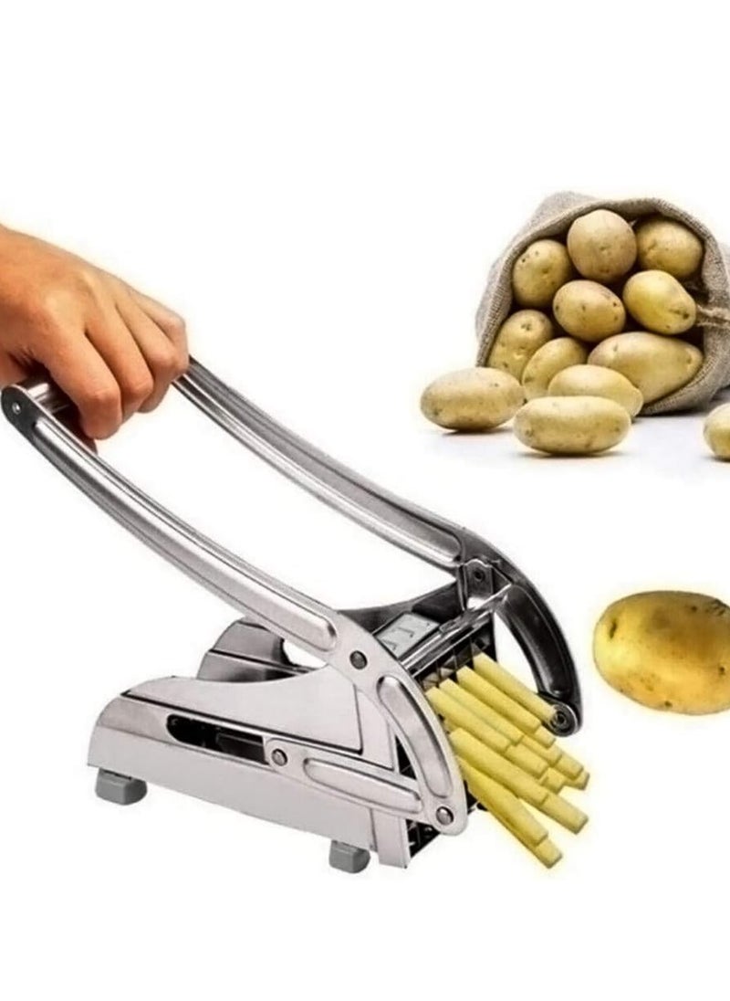 Stainless Steel French Fry Cutter Potato Vegetable Slicer Chopper Dicer 2 Blade - Image 1