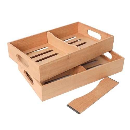 Mantello Cigars Spanish Cedar Cigar Tray - Adjustable Divider, Fits Large Humidors, for Humidor or Walk-in Closet 12.5" x 7.5"x 2.25" (2) - Image 1