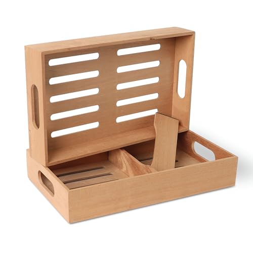 Mantello Cigars Spanish Cedar Cigar Tray - Adjustable Divider, Fits Large Humidors, for Humidor or Walk-in Closet 12.5" x 7.5"x 2.25" (2) - Image 3
