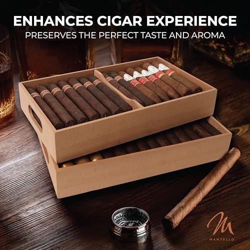 Mantello Cigars Spanish Cedar Cigar Tray - Adjustable Divider, Fits Large Humidors, for Humidor or Walk-in Closet 12.5" x 7.5"x 2.25" (2) - Image 5