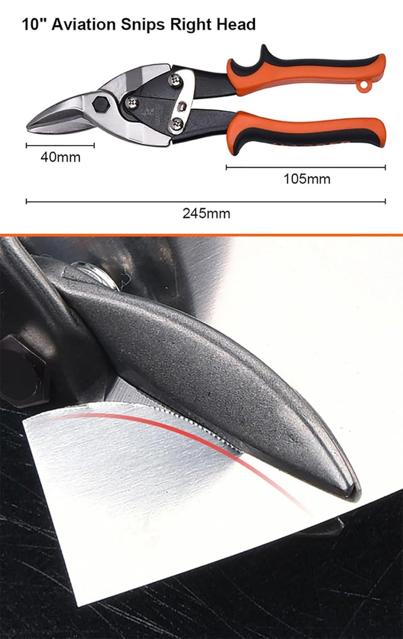 Harden 10 Aviation Tin Snips Right Head MultiHand Cutting Tool Cut Staggered Tin Snips with Forged Blade - Image 4