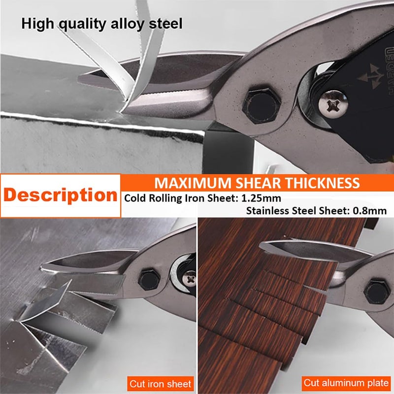 Harden 10 Aviation Tin Snips Right Head MultiHand Cutting Tool Cut Staggered Tin Snips with Forged Blade - Image 5
