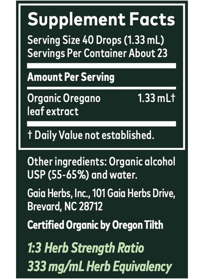 Gaia Herbs Oregano Leaf 1 Fl Oz, Liquid Extract  - Image 2