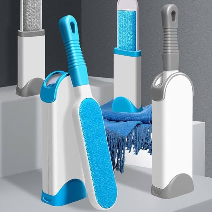 DORLANK Pet Hair Remover Brush - Sided Lint Brush with Self - Cleaning Base Lint Brush - Fur & Lint Removal for Clothes Furniture Car Seat Couch Remover Magic Clean Clothing,Furniture (Blue) (PHR) - Image 1