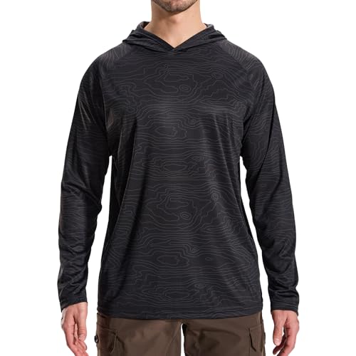 LOOGU Men's UPF 50+ Sun Protection Hoodie Shirt Long Sleeve Lightweight, Rash Guard SPF T-Shirts for Fishing Hiking - Image 1