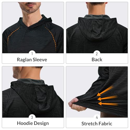 LOOGU Men's UPF 50+ Sun Protection Hoodie Shirt Long Sleeve Lightweight, Rash Guard SPF T-Shirts for Fishing Hiking - Image 4