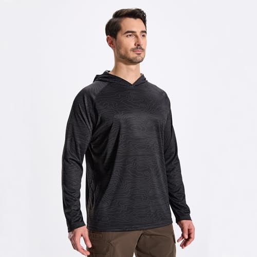 LOOGU Men's UPF 50+ Sun Protection Hoodie Shirt Long Sleeve Lightweight, Rash Guard SPF T-Shirts for Fishing Hiking - Image 2