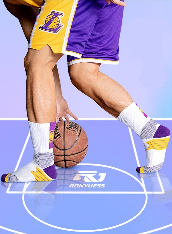 JiuAn Elite Basketball Socks, Football Socks & Running Socks, Compression Cushion Sport Socks Unisex - Image 3