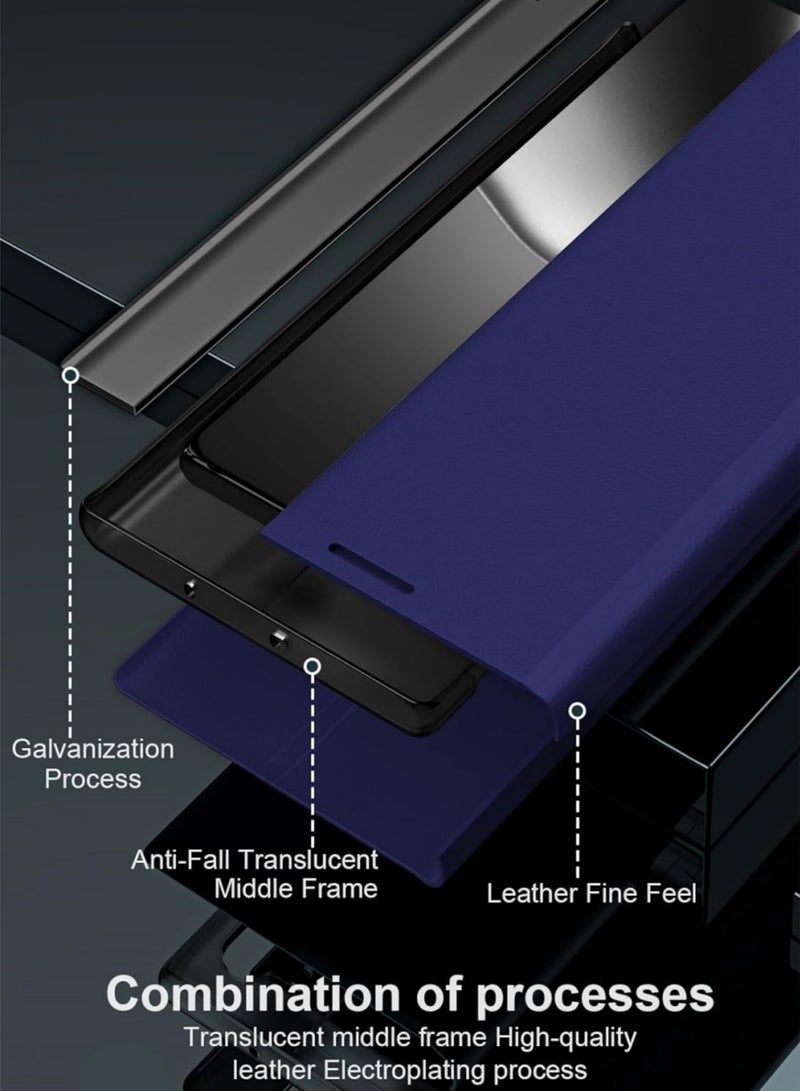 أداندو حافظة قابلة للطي لهاتف سامسونج جالاكسي S26 الترا، غطاء قلاب رفيع من جلد البولي يوريثان مع مسند، حافظة هاتف نحيفة واقية لكامل الجسم لهاتف سامسونج S26 الترا (أزرق) - Image 4