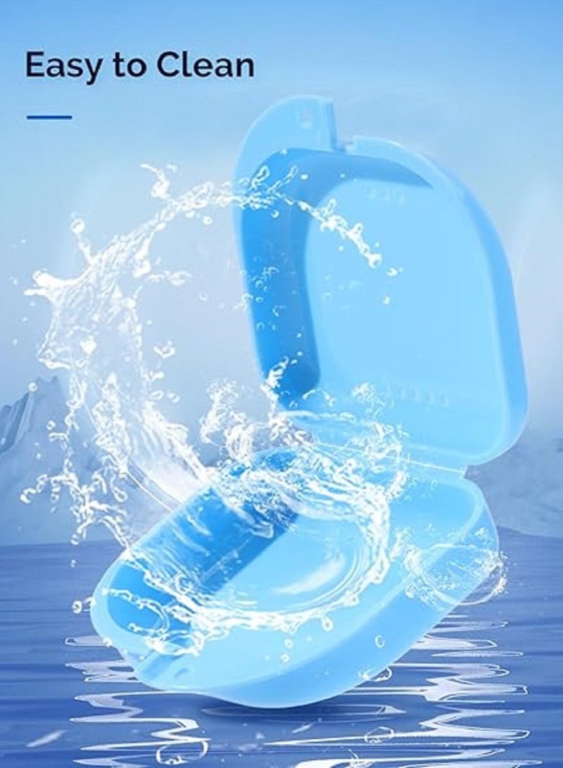 Braces Storage2 Piece  Box Orthodontic Retainer Bracket Box Portable Denture Storage Box Blue+White - Image 5