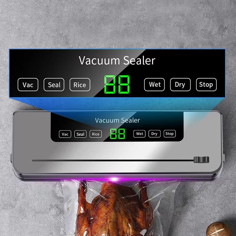 ENEM Vacuum Sealer Machine for Packing, Sealing Machine for Food Packets, 65kpa Automatic Packet Sealer Machine, with 1 Year Warranty from Enem, With 10 Vacuum Pouches - Image 5