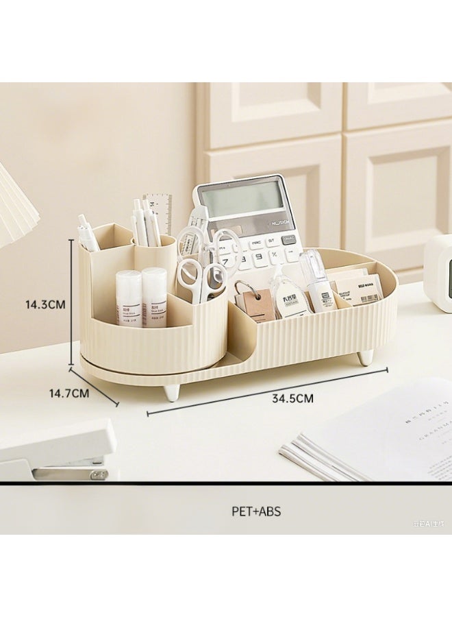 Large Capacity Makeup Holder with Dividers, Brush Holder, 360° Rotating Cosmetic Storage Box with Dividers, for Vanity Decor,Bathroom Countertops,Desk Storage Container,Cosmetic Display cases - Image 2