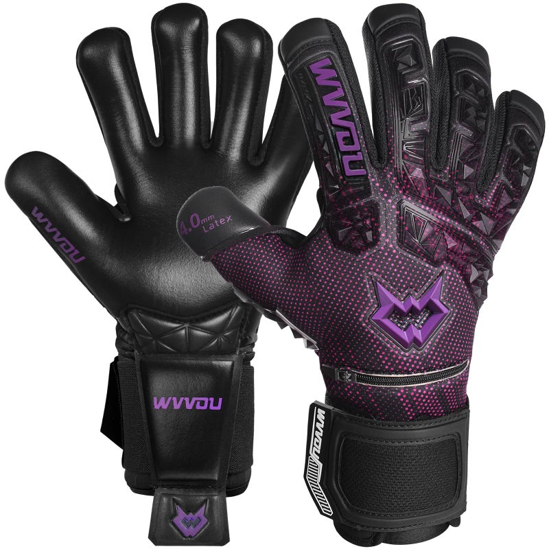 WVVOU Soccer Goalie Gloves for Adults and Youth High Performance Goalkeeper Gloves with 5 Detachable Finger Saves Soccer Gloves with 4mm Sticky Latex Palm - Image 2