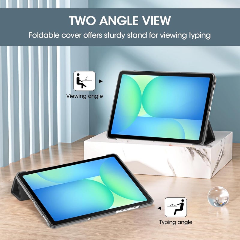 Procases Smart Case For Galaxy Tab S10 Fe S9 5G/Wifi 10.9" 2025 2023 Sm-X520 X510 X516 X518, Slim Stand Tri-Fold Hard Shell Protective Tablet Cover Support S Pen Charging/Auto Wake/Sleep -Black - Image 4