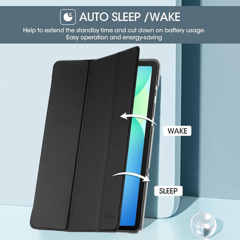 Procases Smart Case For Galaxy Tab S10 Fe S9 5G/Wifi 10.9" 2025 2023 Sm-X520 X510 X516 X518, Slim Stand Tri-Fold Hard Shell Protective Tablet Cover Support S Pen Charging/Auto Wake/Sleep -Black - Image 5