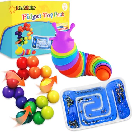 Dr.Kbder Sensory Toys for Autistic Kids Autism Squishy Fidget Toys Slug Quiet Fidgets Classroom Calm Down Travel Essential for Toddler Age 3 4 57 ADHD Stress Anxiety Easter Basket Stuffer for Toddler Boys - Image 1