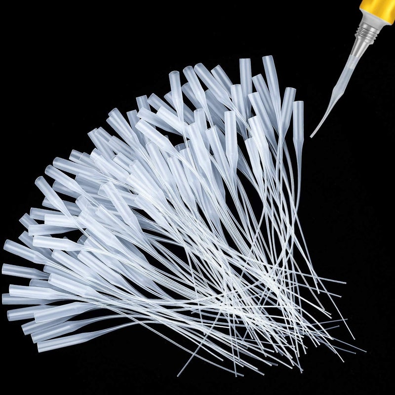 KASTWAVE Glue Micro-Tips Plastic Glue Bottle Tips Glue Extender Precision Applicator for Hobby, Crafting, Lab Dispensing, Adhesive Dispensers (200 Pcs) - Image 1