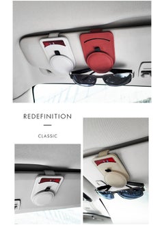 Fazza Sunglass Holder for Car, Leather Car Sunglass Holder, Sunglass Holder for Car Visor, Suitable for Glasses of Different Sizes, Convenient in-Car Accessories  - Image 3