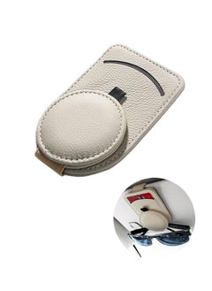 Fazza Sunglass Holder for Car, Leather Car Sunglass Holder, Sunglass Holder for Car Visor, Suitable for Glasses of Different Sizes, Convenient in-Car Accessories  - Image 1