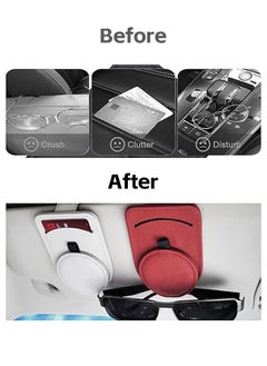 Fazza Sunglass Holder for Car, Leather Car Sunglass Holder, Sunglass Holder for Car Visor, Suitable for Glasses of Different Sizes, Convenient in-Car Accessories  - Image 4