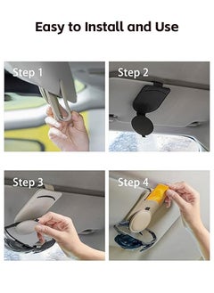 Fazza Sunglass Holder for Car, Leather Car Sunglass Holder, Sunglass Holder for Car Visor, Suitable for Glasses of Different Sizes, Convenient in-Car Accessories  - Image 5