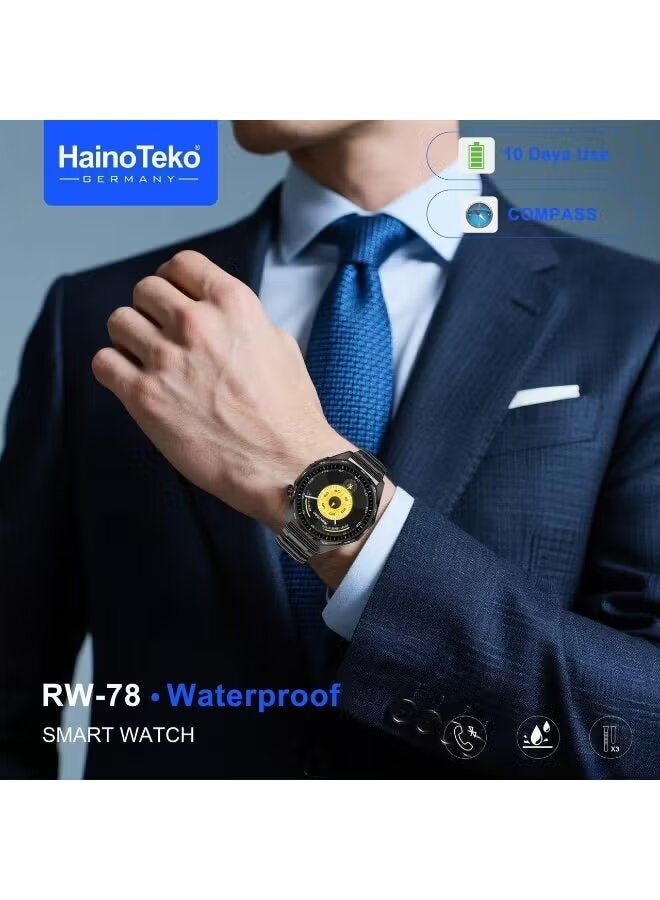 Haino Teko RW-78 Smart Watch With AMOLED Display Bluetooth Calling Fitness Tracker Heart Rate Sleep Monitor Multi Sports Modes 10-Day Battery Waterproof 3 Interchangeable Straps Black - Image 4