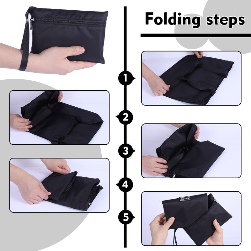 AOTIAN Heavy Duty 20 Liter Reusable Grocery Bags, Thickened Tear-Resistant Polyester Fabric Foldable Machine Washable Shopping Bags, Zipper Closure Water-Resistant Large Tote Bag Travel Gym Beach Bag - Image 2