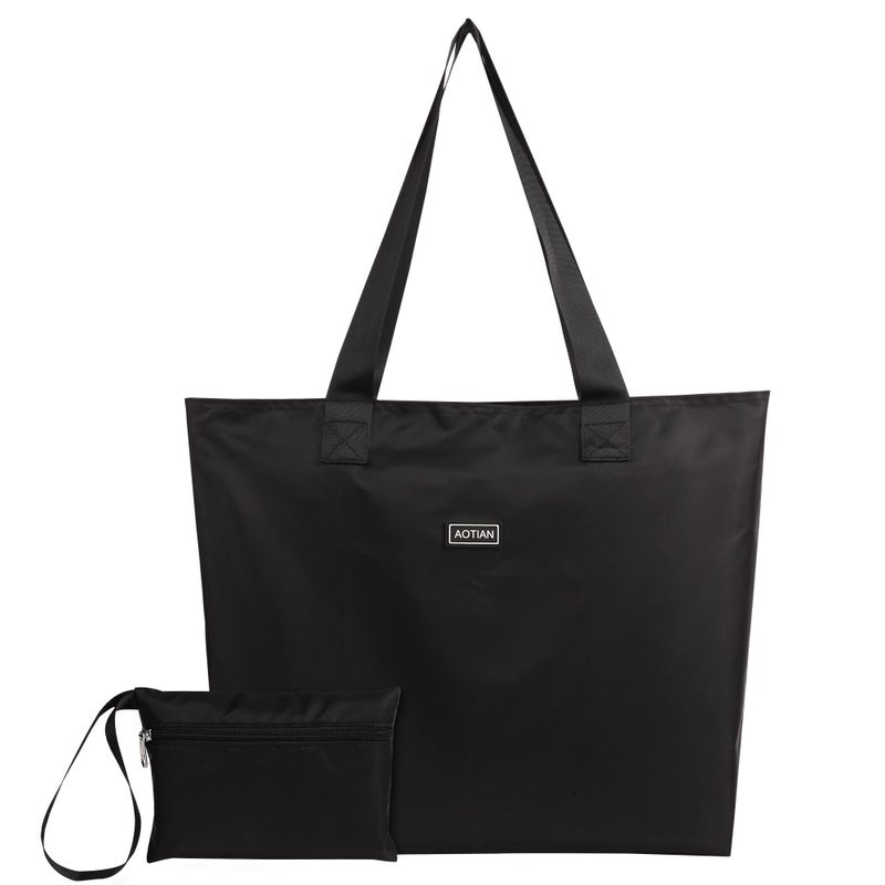 AOTIAN Heavy Duty 20 Liter Reusable Grocery Bags, Thickened Tear-Resistant Polyester Fabric Foldable Machine Washable Shopping Bags, Zipper Closure Water-Resistant Large Tote Bag Travel Gym Beach Bag - Image 1