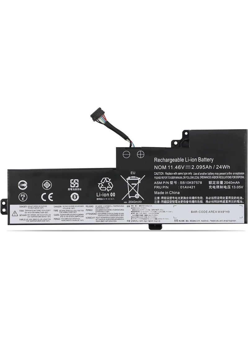 11.46V 24Wh/2095mAh 01AV421 01AV489 SB10K97576 Laptop Battery Compatible for Lenovo ThinkPad T470 A475 T480 A485 TP25 Series T470 A475 T480 A485 TP25 Series - Image 1
