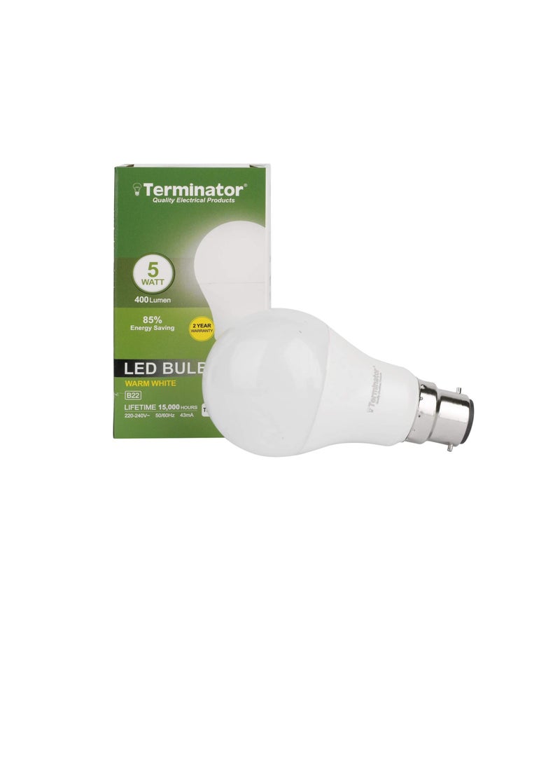 Terminator Terminator LED Bulb Surge Protected 5W, 400 Lumen, E27 Holder, Warm White  - Image 1