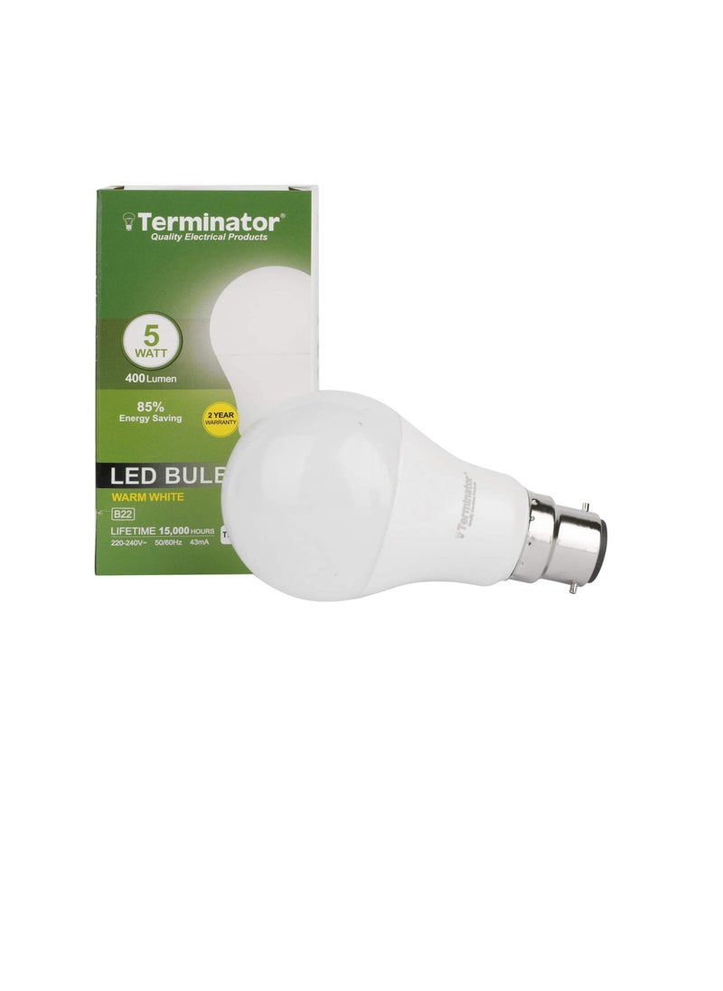 Terminator Terminator LED Bulb Surge Protected 5W, 400 Lumen, E27 Holder, Warm White  - Image 3