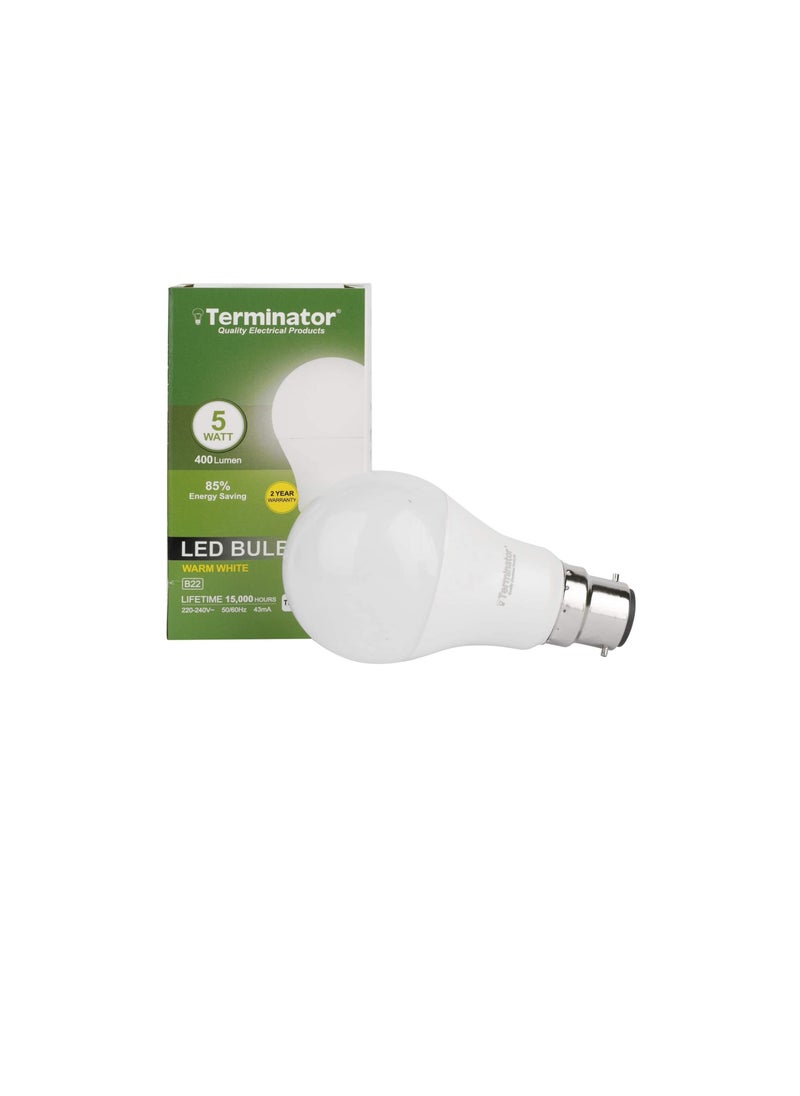 Terminator Terminator LED Bulb Surge Protected 5W, 400 Lumen, E27 Holder, Warm White  - Image 2