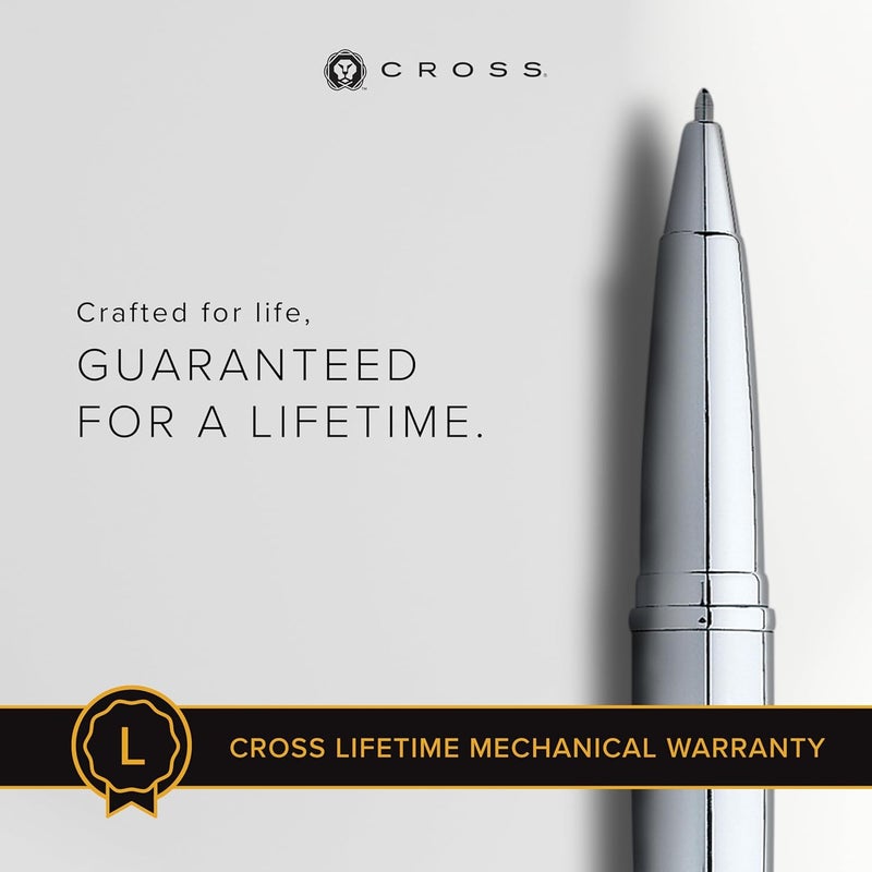 Cross ATX Refillable Gel Ink Rollerball Pen - Medium Rollerball in Pure Chrome with Premium Gift Box - Image 3