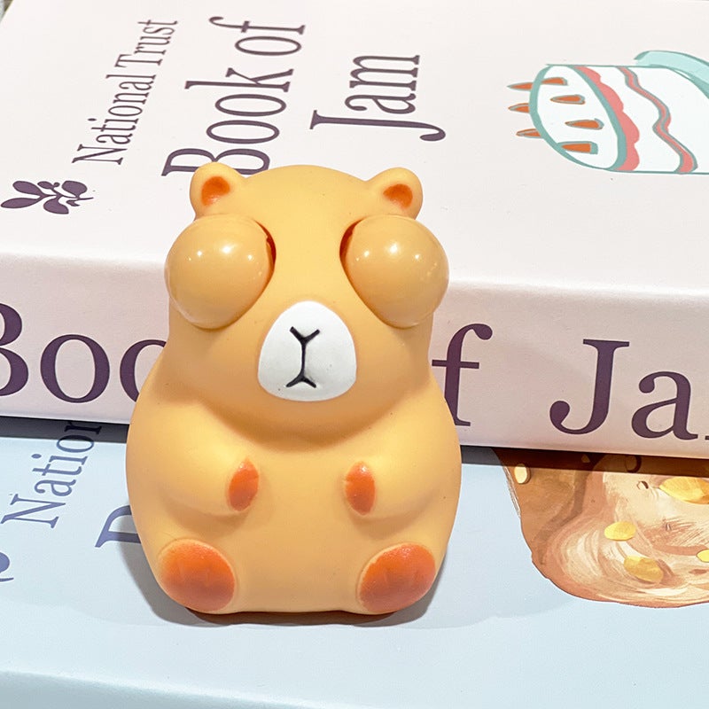 Cross-Border Internet Sensation Stress-Relief Toy, Pop-Eye Capybara Squishy Toy, Squeeze to Vent and Reduce Stress, Squint-Eye Toy - Image 1