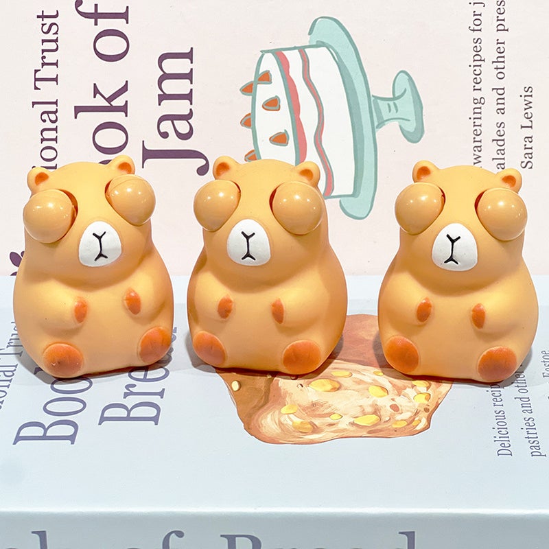 Cross-Border Internet Sensation Stress-Relief Toy, Pop-Eye Capybara Squishy Toy, Squeeze to Vent and Reduce Stress, Squint-Eye Toy - Image 3