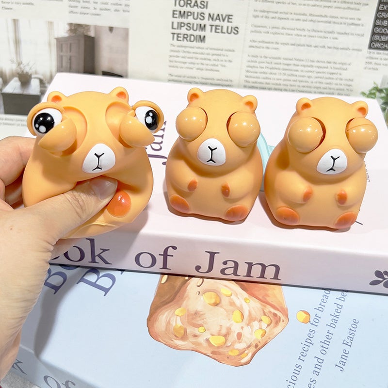 Cross-Border Internet Sensation Stress-Relief Toy, Pop-Eye Capybara Squishy Toy, Squeeze to Vent and Reduce Stress, Squint-Eye Toy - Image 2