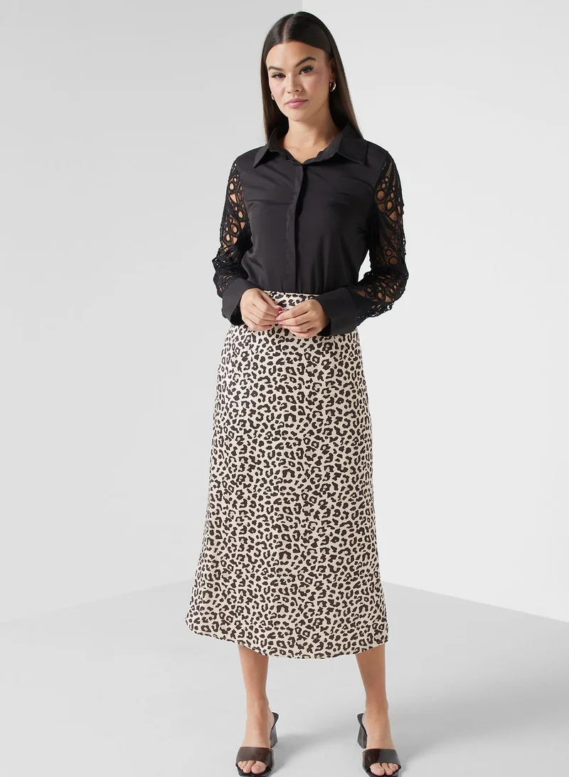 ELLA Lace Sleeved Button Down Shirt