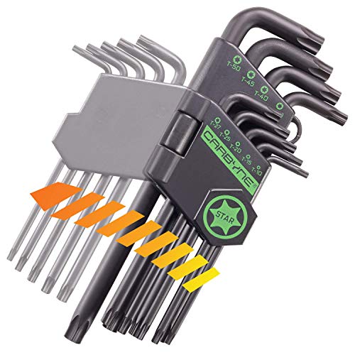 Carbyne 9-Piece Long Arm Torx Wrench Set (Torx Key Set/Star Wrench Set). Includes T-10 to T-50. Heat Treated S2 Steel - Image 5